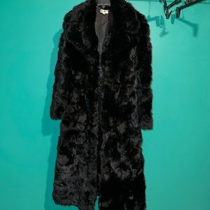 Vintage natural rabbit fur coat